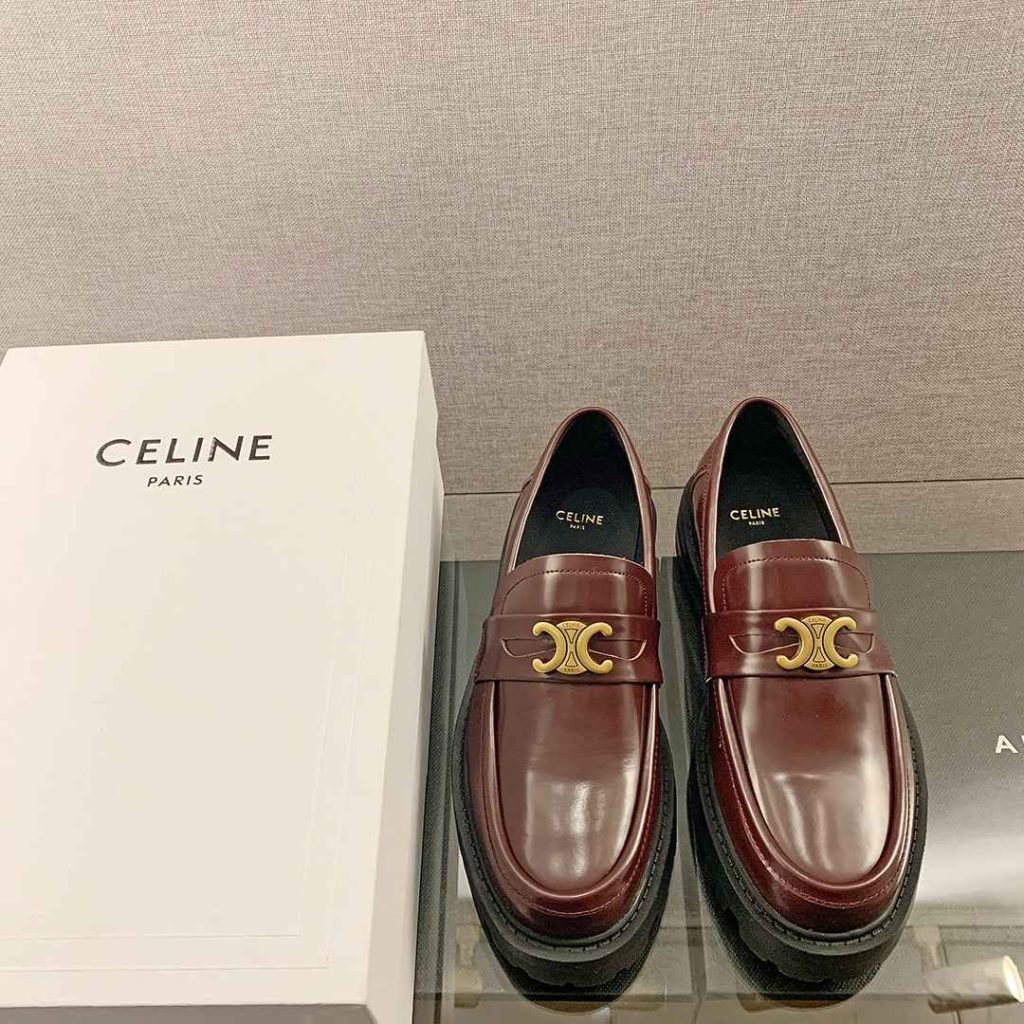 Celine Bulky Penny Chunky Loafer Burgundy For Women