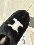 Celine Celine Fur Mule In Shearling Black For Women