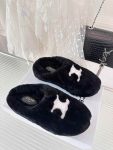 Celine Celine Fur Mule In Shearling Black For Women