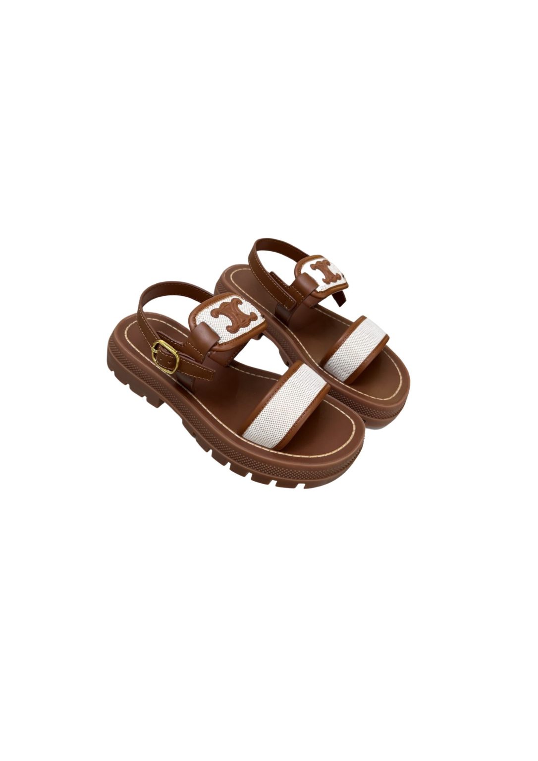 Celine Clea Triomphe Sandal Brown For Women  353872270C.04UB