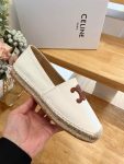 Celine Flat Espadrille With Triomphe Patch Signature In Tweed White For Women 354432278C.01CR