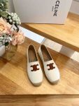 Celine Flat Espadrille With Triomphe Patch Signature In Tweed White For Women 354432278C.01CR