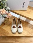 Celine Flat Espadrille With Triomphe Patch Signature In Tweed White For Women 354432278C.01CR