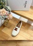 Celine Flat Espadrille With Triomphe Patch Signature In Tweed White For Women 354432278C.01CR