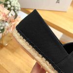 Celine Flat Espadrille With Triomphe Patch Signature In Tweed Black For Women