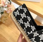 Celine Flat Espadrille With Triomphe Signature In Triomphe Canvas Black For Women