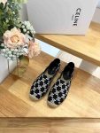 Celine Flat Espadrille With Triomphe Signature In Triomphe Canvas Black For Women