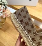 Celine Flat Espadrille With Triomphe Signature In Triomphe Canvas Brown For Women