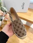 Celine Flat Espadrille With Triomphe Signature In Triomphe Canvas Brown For Women