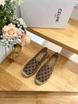 Celine Flat Espadrille With Triomphe Signature In Triomphe Canvas Brown For Women