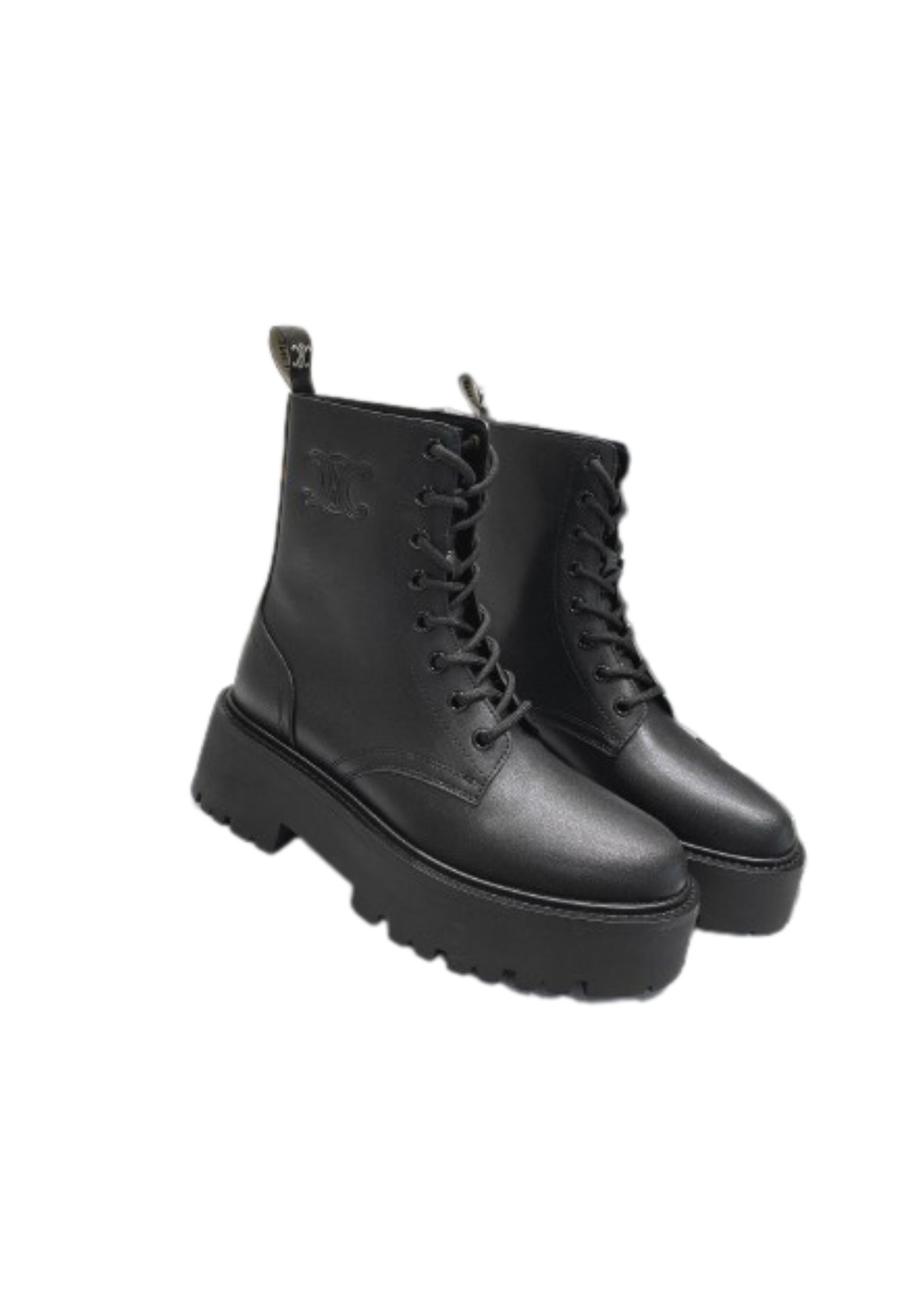 Celine Lace-Up Boot With Triomphe Black For Women