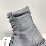 Celine Lace-Up Boot With Triomphe Celine Bulky Black For Women