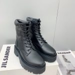 Celine Lace-Up Boot With Triomphe Celine Bulky Black For Women