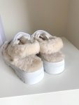 Celine Leo Scratch Sandal With Fur White For Women