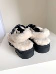 Celine Leo Scratch Sandal With Fur Black For Women