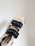 Celine Leo Scratch Sandal With Fur Black For Women