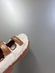 Celine Leo Scratch Sandal With Fur Smooth Brown For Women