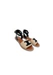 Celine Lympia Flat Strap Sandal In Raffia Black For Women 352402248C.02BL