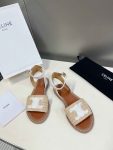 Celine Lympia Flat Strap Sandal In Raffia White For Women 352402248C.02GH