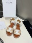 Celine Lympia Flat Strap Sandal In Raffia White For Women 352402248C.02GH