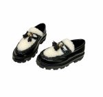 Celine Margaret Fur Loafer With Tassels Black For Women