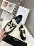 Celine Margaret Fur Loafer With Tassels Black For Women