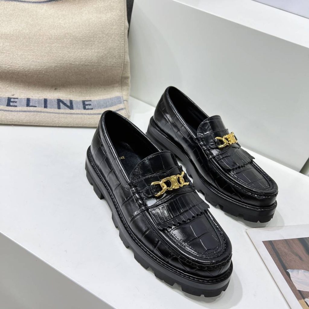 Celine Margaret Loafer With Triomphe Black For Women