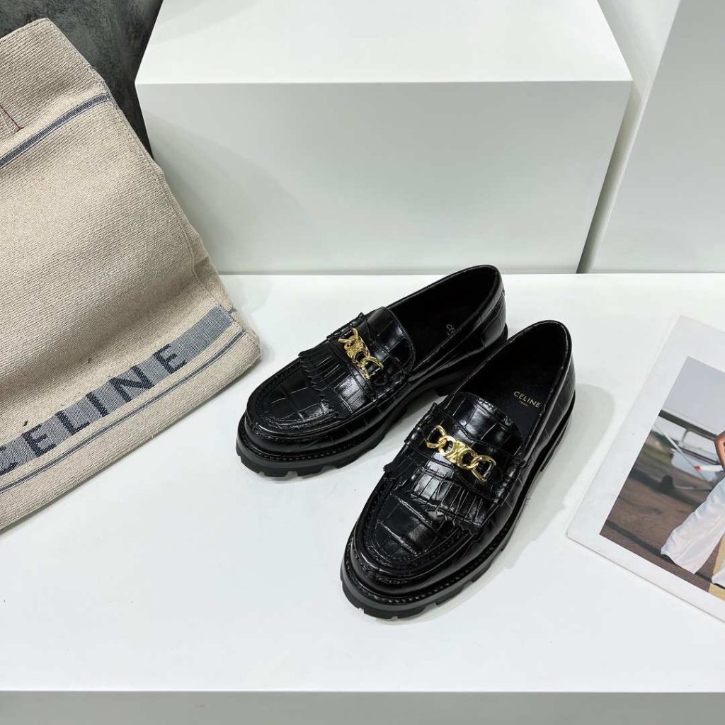 Celine Margaret Loafer With Triomphe Black For Women