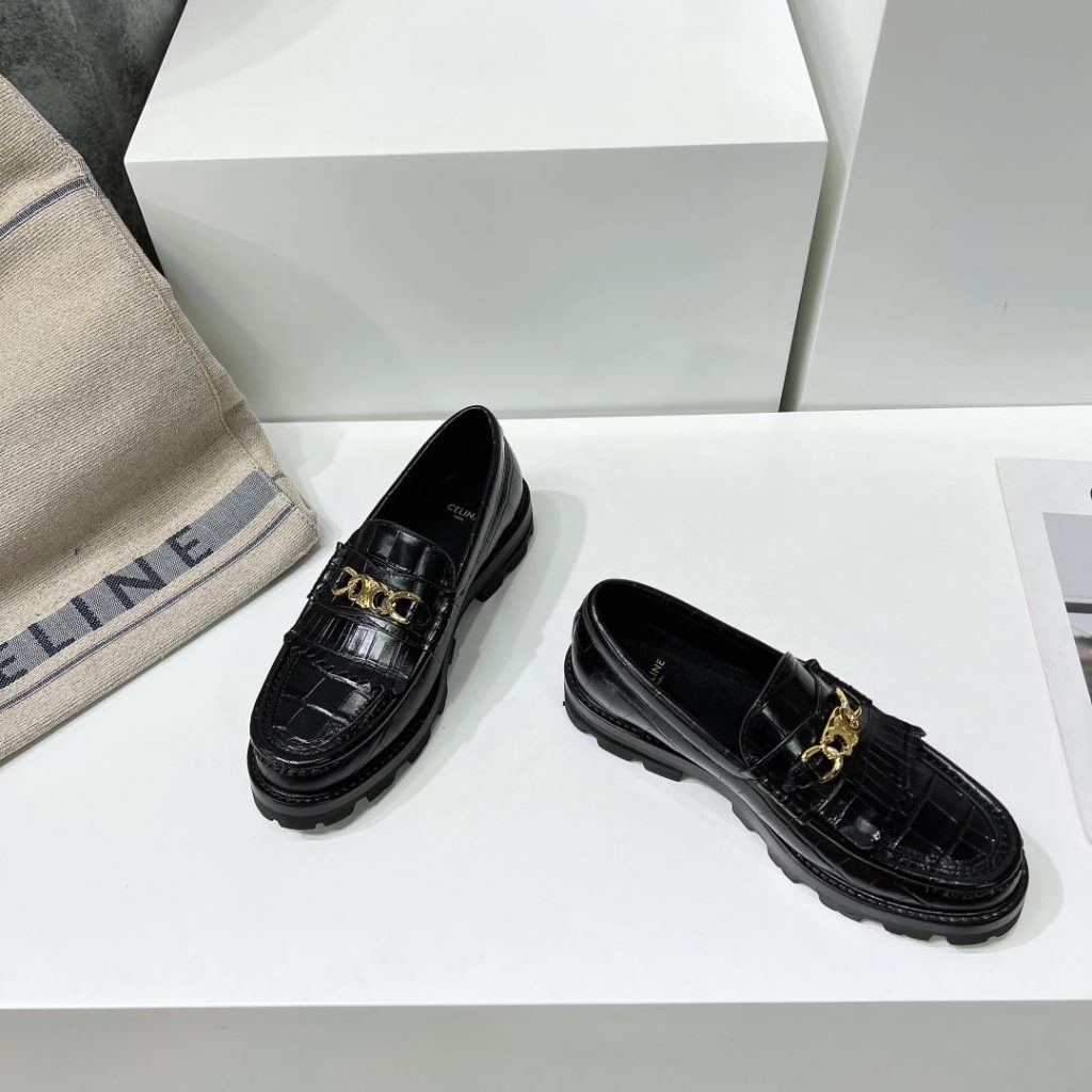 Celine Margaret Loafer With Triomphe Black For Women