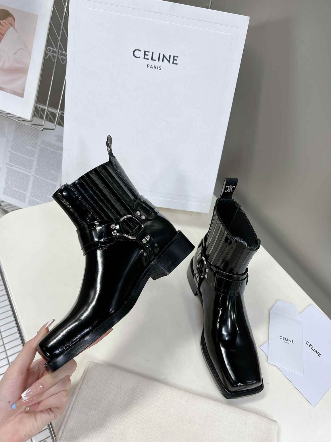 Celine Rider Boot Light Black For Women