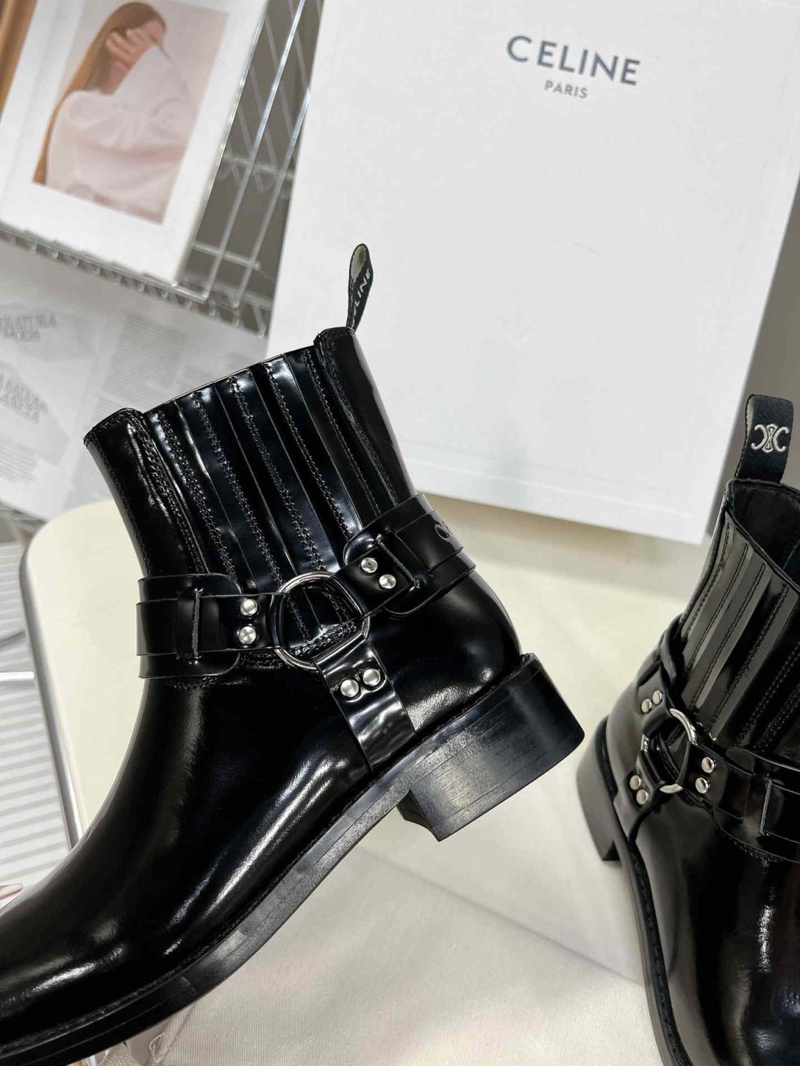 Celine Rider Boot Light Black For Women