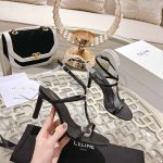 Celine T-Bar Triomphe Sandal Black For Women 354483676C.38NO