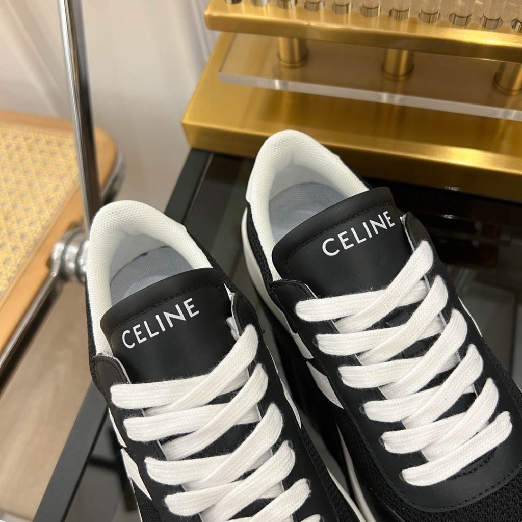 Celine Tennis Sneakers And Laminated Black And White For Women