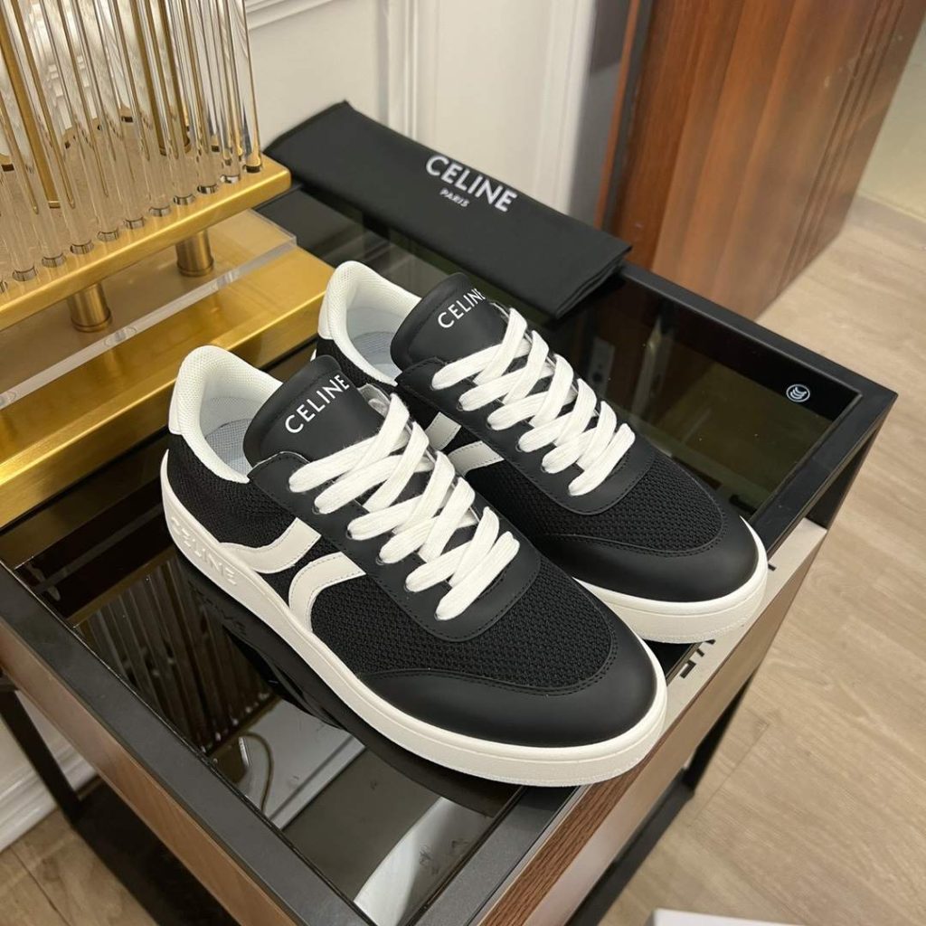 Celine Tennis Sneakers And Laminated Black And White For Women