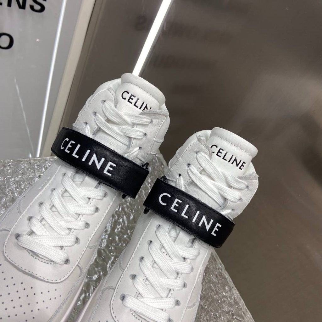 Celine Trainer High Sneaker With Scratch White And Black For Women