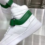 Celine Trainer High Sneaker With Scratch White And Green For Women