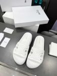 Celine Triomphe Block Slide White For Women