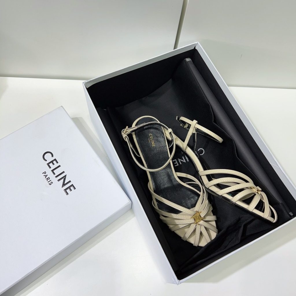 Celine Triomphe Sandal White For Women