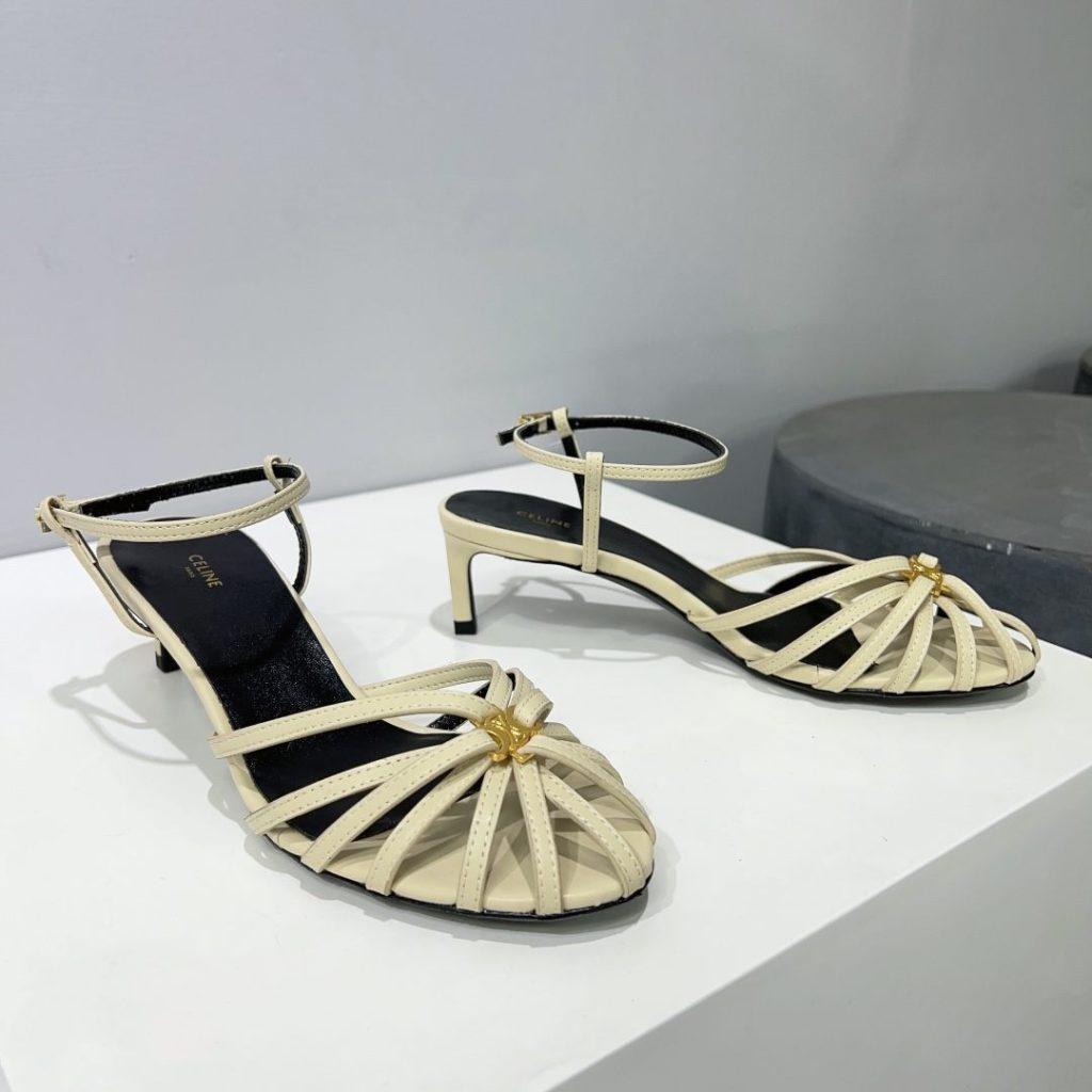 Celine Triomphe Sandal White For Women