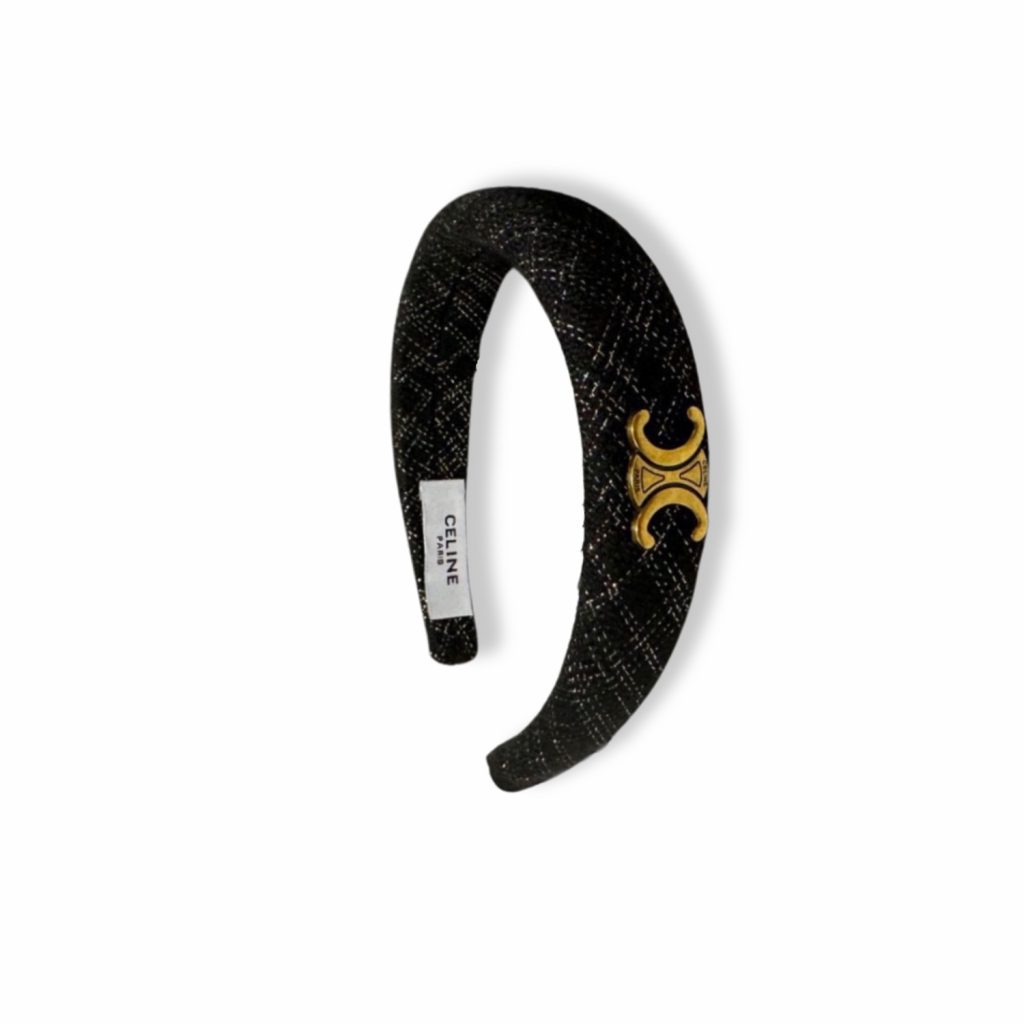 Celine Tweed Hairband Black For Women