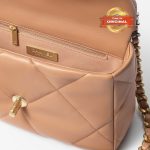 [True-to-ORIGINAL] Chanel 19 Handbag Dark Beige For Women 26cm/10.1in AS1160 B04852 NZG77