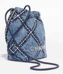 [True-to-ORIGINAL] Chanel 22 Mini Bag Blue For Women AS3980 B15833 NW287 – 7.8 Inches/20 Cm