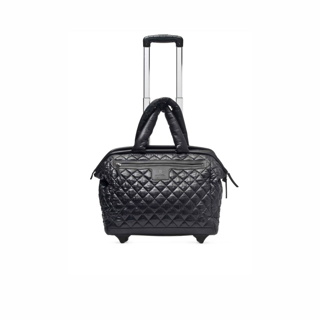 Chanel Cocoon Diamond Quilted Trolley Black For Women 14in/35cm