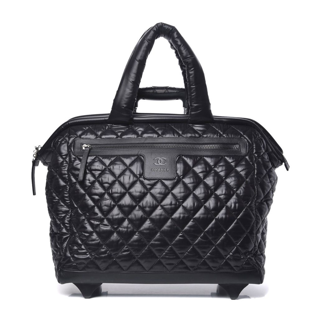 Chanel Cocoon Diamond Quilted Trolley Black For Women 14in/35cm