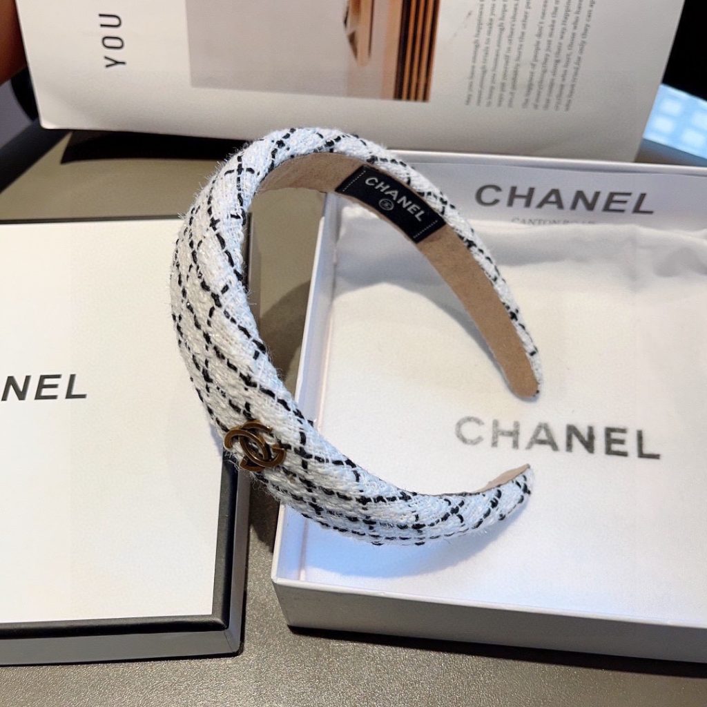 Chanel Hairband CC Logo White For Women