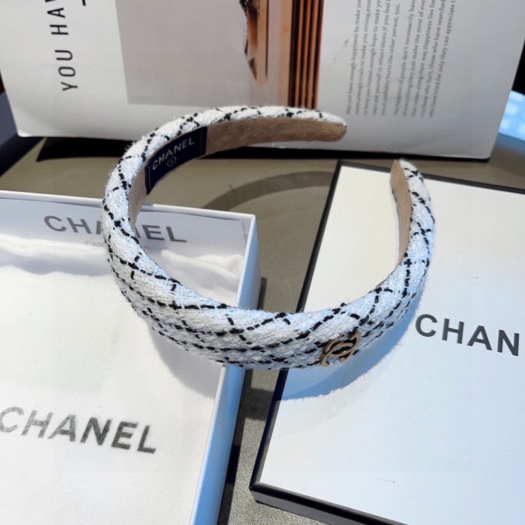 Chanel Hairband CC Logo White For Women