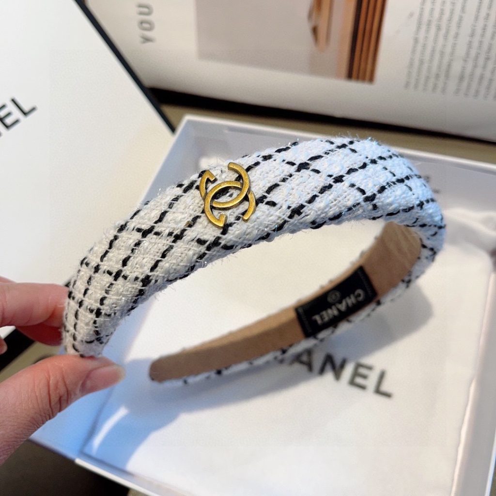 Chanel Hairband CC Logo White For Women