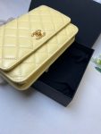 Wallet On Chain Black/White/Yellow For Women 7.5in/19cm AP1450