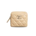 Chanel Zipped Coin Purse Beige 4.1in/10.5cm For Women AP4196 B17694 NZG75