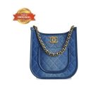 [True-to-ORIGINAL] Chanel 24S Denim Blue Hobo Bag For Women 9,5in/24cm